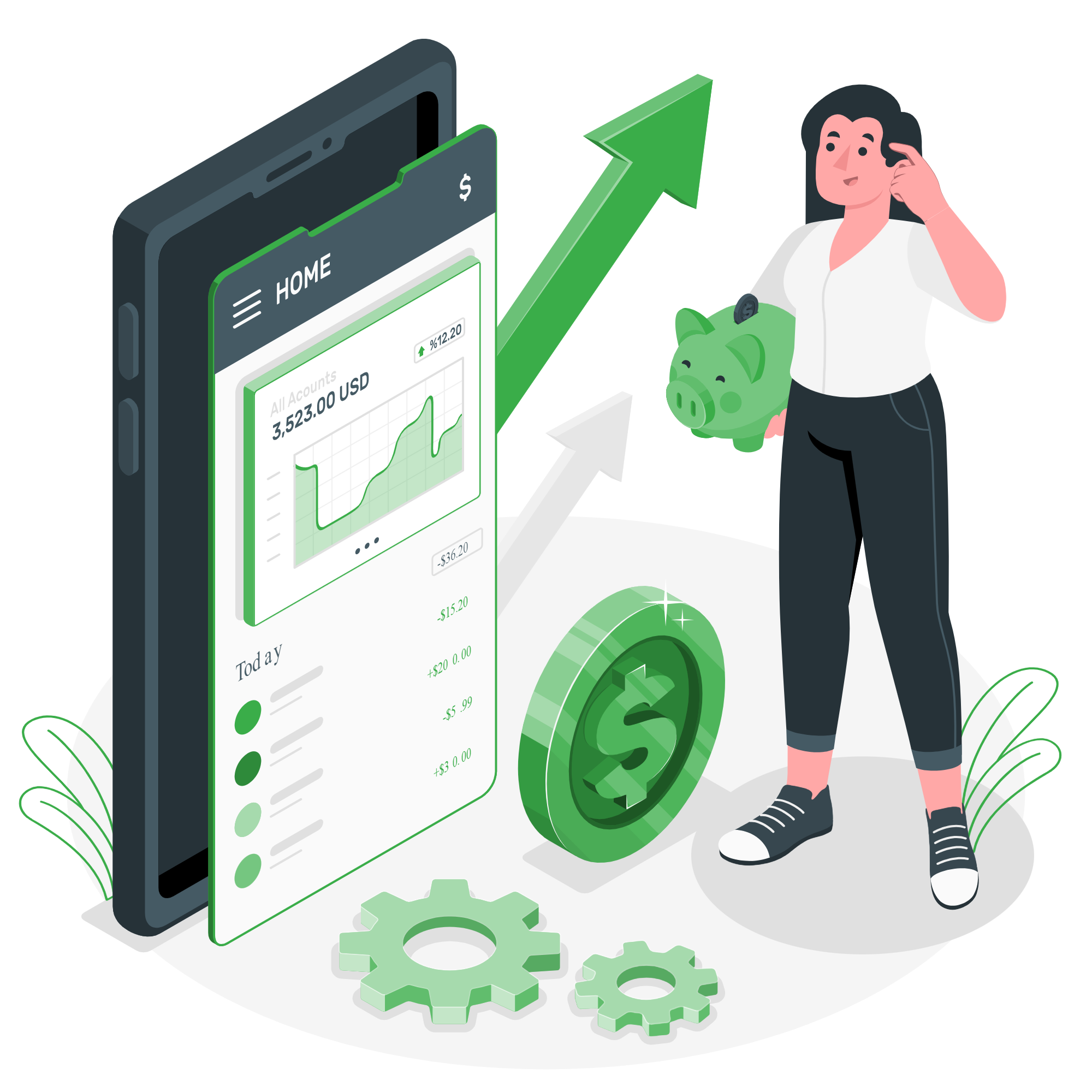 Illustration representing accounting and finance management tools
